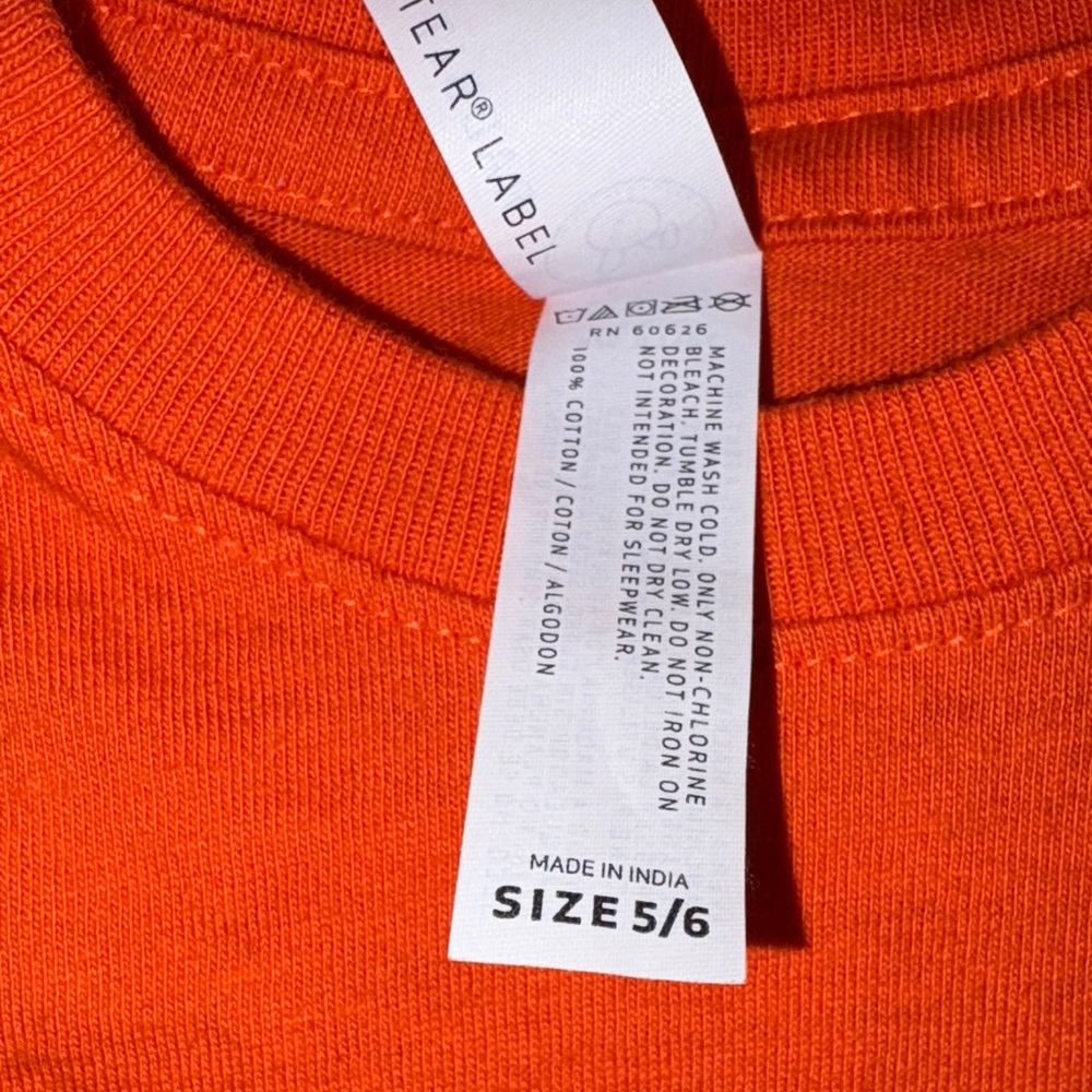 Rabbit Skins Orange Pumpkin T-Shirt Fall Kids Tee Size 5/6 - Picture 3 of 7